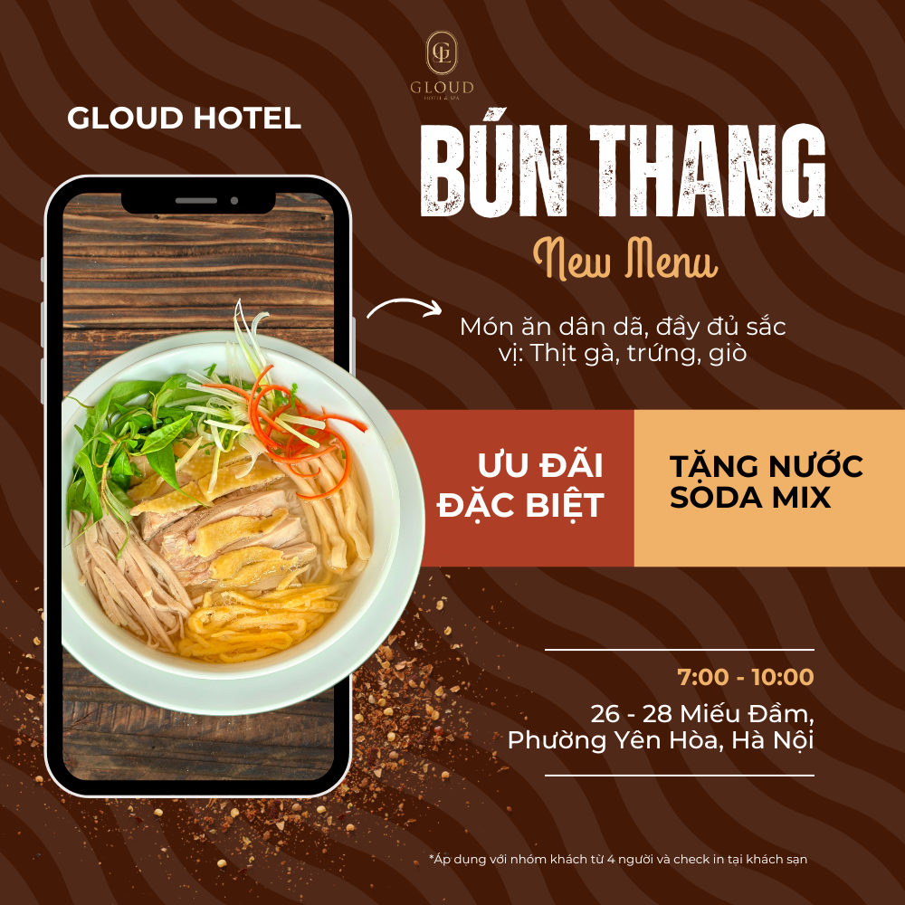 Bún thang Hà Nội tại Gloud Hotel